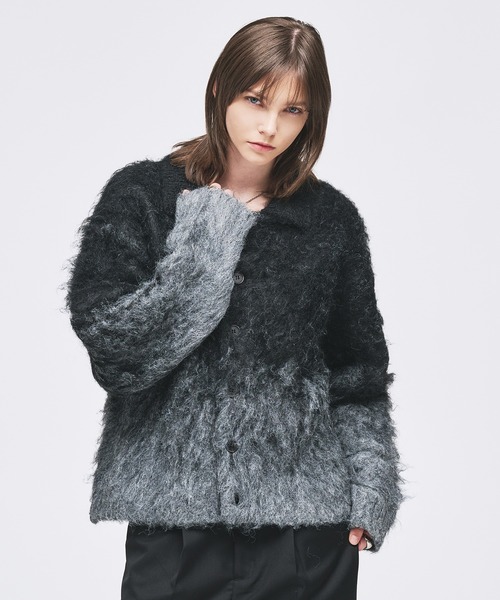 セール】gradation wool blend knit cardigan/グラデーションウール