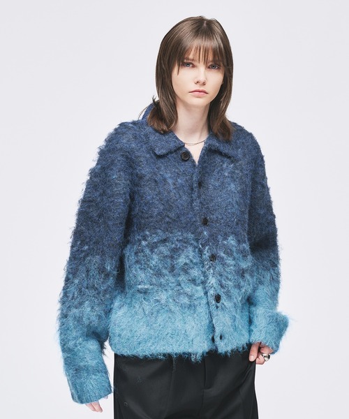 セール】gradation wool blend knit cardigan/グラデーションウール
