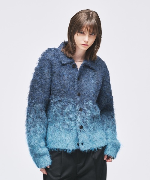 gradation wool blend knit cardigan/グラデーションウールブレンド