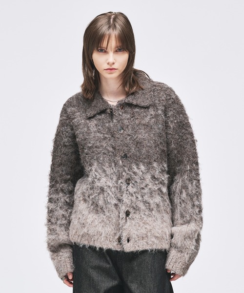 セール】gradation wool blend knit cardigan/グラデーションウール