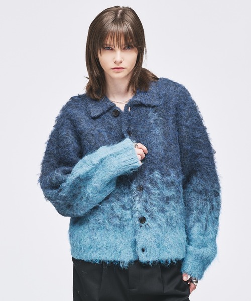 セール】gradation wool blend knit cardigan/グラデーションウール