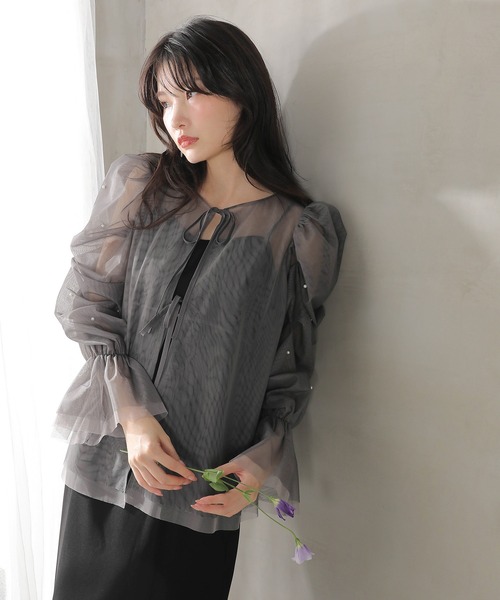 Kana(カナ)の「マルチウェイパールチュールボレロ キャミワンピース 2点セット ドレス パーティー 結婚式 二次会 お呼ばれ オケージョン(ドレス・レディース・ブラウン/ブラック/グリーン・M)」の6枚目の写真
