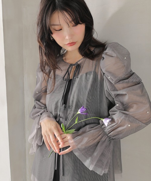 Kana(カナ)の「マルチウェイパールチュールボレロ キャミワンピース 2点セット ドレス パーティー 結婚式 二次会 お呼ばれ オケージョン(ドレス・レディース・ブラウン/ブラック/グリーン・M)」の7枚目の写真