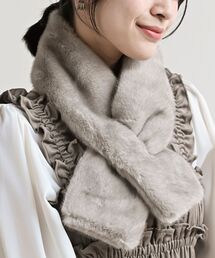 レディースのストール/ショール（グレー/灰色系・フェイクファー
