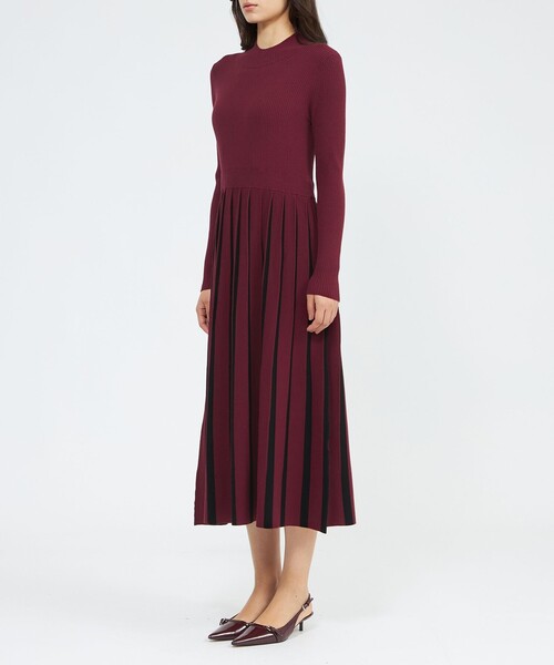 EPOCA エポカザショップ　バイカラー　ニット　ワンピース　ドレス　Aライン セール】【EPOCA STORIA】バイカラーニットドレス《WEB＆EPOCA THE