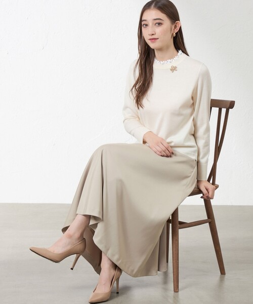 amaca（アマカ）の「美スカート（スカート・レディース・ダークネイビー/ベージュ・38/40）」の7枚目の写真