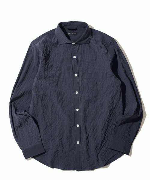TETE HOMME(テットオム)の「シンセティックドビーサッカーシャツ(Tシャツ/カットソー・メンズ・レモンイエロー/ネイビー/ホワイト・MEDIUM/LARGE/X-LARGE)」の3枚目の写真