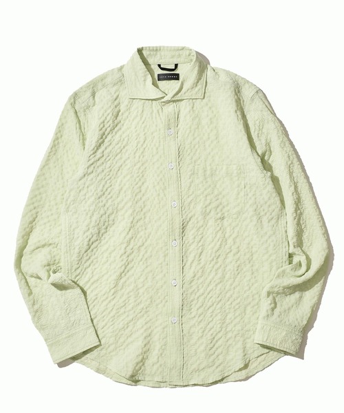 TETE HOMME(テットオム)の「シンセティックドビーサッカーシャツ(Tシャツ/カットソー・メンズ・レモンイエロー/ネイビー/ホワイト・MEDIUM/LARGE/X-LARGE)」の1枚目の写真