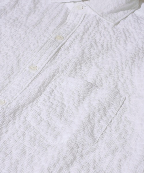 TETE HOMME(テットオム)の「シンセティックドビーサッカーシャツ(Tシャツ/カットソー・メンズ・レモンイエロー/ネイビー/ホワイト・MEDIUM/LARGE/X-LARGE)」の9枚目の写真