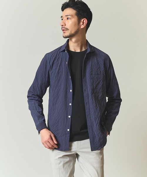 TETE HOMME(テットオム)の「シンセティックドビーサッカーシャツ(Tシャツ/カットソー・メンズ・レモンイエロー/ネイビー/ホワイト・MEDIUM/LARGE/X-LARGE)」の12枚目の写真