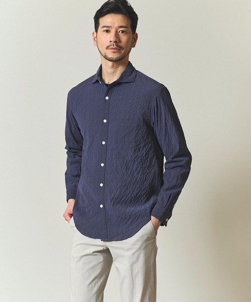 TETE HOMME(テットオム)の「シンセティックドビーサッカーシャツ(Tシャツ/カットソー・メンズ・レモンイエロー/ネイビー/ホワイト・MEDIUM/LARGE/X-LARGE)」の13枚目の写真