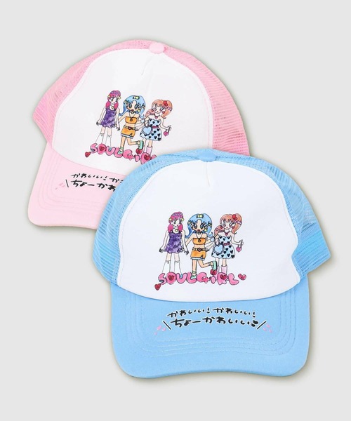SPINNS(スピンズ)の「『SOUL PUSSSY CAT×SPINNS』ちょーかわいいキャップ(キャップ・レディース・ピンク/ブルー・ONESIZE)」の6枚目の写真