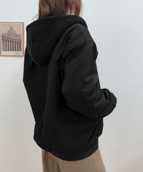 Miniministore(ミニミニストア)の「リバーシブルボアパーカージャケット韓国風(その他アウター・レディース・ブラック/ブルーグレー/アイボリー/カーキ・FREE)」の11枚目の写真