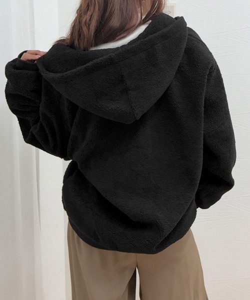 Miniministore(ミニミニストア)の「リバーシブルボアパーカージャケット韓国風(その他アウター・レディース・ブラック/ブルーグレー/アイボリー/カーキ・FREE)」の13枚目の写真