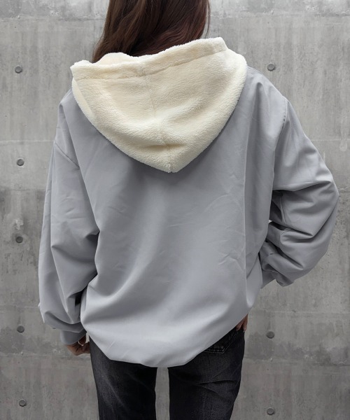 Miniministore(ミニミニストア)の「リバーシブルボアパーカージャケット韓国風(その他アウター・レディース・ブラック/ブルーグレー/アイボリー/カーキ・FREE)」の17枚目の写真