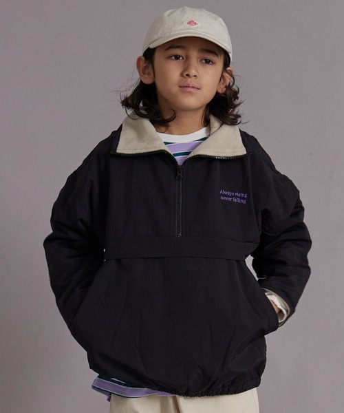 セール】フリース ナイロン ハーフジップ アノラック ブルゾン