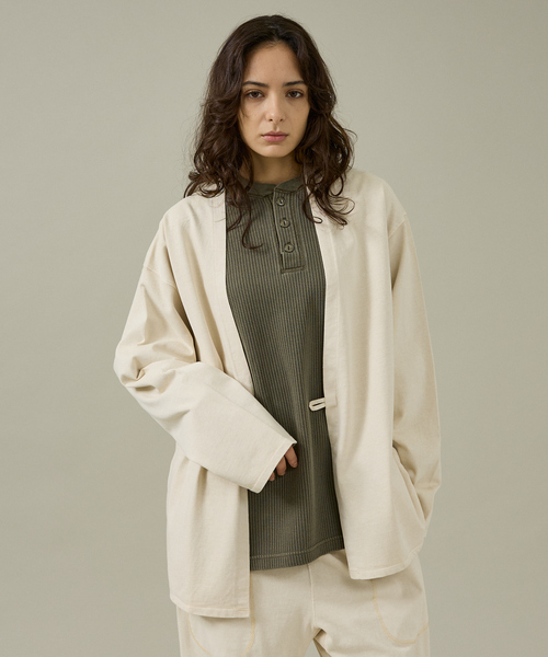 ABAHOUSE（アバハウス）の「【SEABEES / シービス】HEAVY WEIGHT CARDIGAN / ヘビーウェイト カーディガン/2523-SB35（カーディガン/ボレロ・メンズ・グレー系その他/ブラック/ホワイト系その他/ブラウン・M/L）」の2枚目の写真