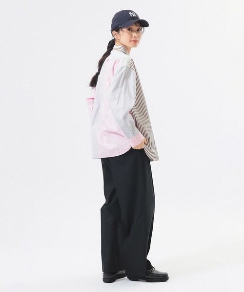 BEAMS BOY(ビームスボーイ)の「ストライプ クレイジー ボタンダウン ロングスリーブ(シャツ/ブラウス・レディース・ブラック/ブラウン/ネイビー・1/2)」の17枚目の写真