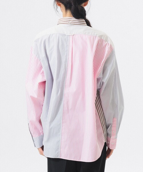 BEAMS BOY(ビームスボーイ)の「ストライプ クレイジー ボタンダウン ロングスリーブ(シャツ/ブラウス・レディース・ブラック/ブラウン/ネイビー・1/2)」の21枚目の写真