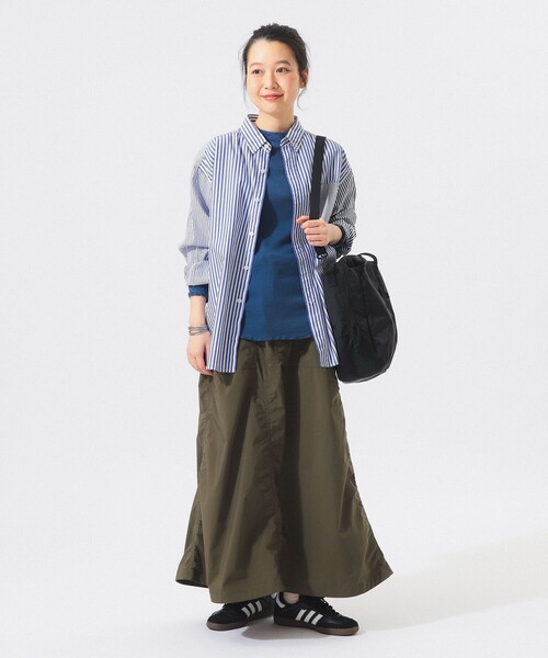 BEAMS BOY（ビームスボーイ）の「ストライプ クレイジー ボタンダウン ロングスリーブ（シャツ/ブラウス・レディース・ブラック/ネイビー/ブラウン・2/1）」の13枚目の写真
