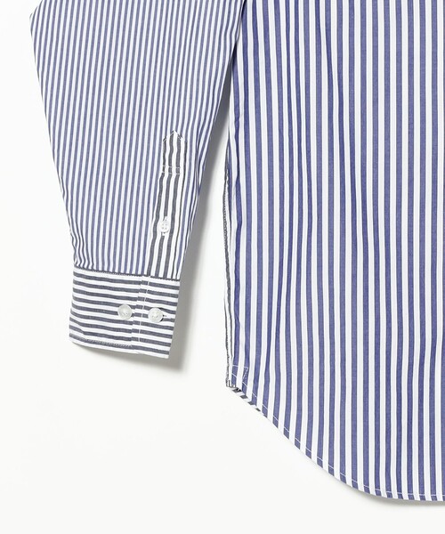 BEAMS BOY(ビームスボーイ)の「ストライプ クレイジー ボタンダウン ロングスリーブ(シャツ/ブラウス・レディース・ブラック/ブラウン/ネイビー・1/2)」の9枚目の写真