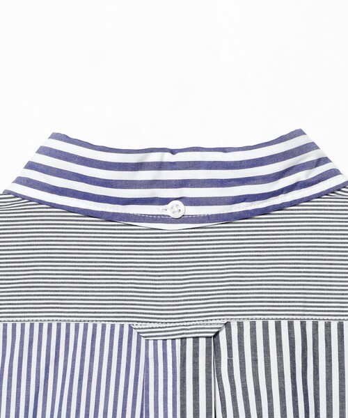 BEAMS BOY(ビームスボーイ)の「ストライプ クレイジー ボタンダウン ロングスリーブ(シャツ/ブラウス・レディース・ブラック/ブラウン/ネイビー・1/2)」の11枚目の写真