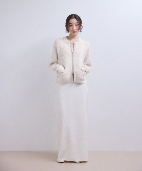 ADAM ET ROPE'（アダムエロペ）の「【WEB限定】フラッフィージップショートカーディガン（カーディガン/ボレロ・レディース・ダークブラウン/キナリ/イエロー/グレー・FREE）」の6枚目の写真