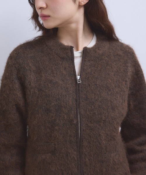ADAM ET ROPE'（アダムエロペ）の「【WEB限定】フラッフィージップショートカーディガン（カーディガン/ボレロ・レディース・ダークブラウン/キナリ/イエロー/グレー・FREE）」の15枚目の写真