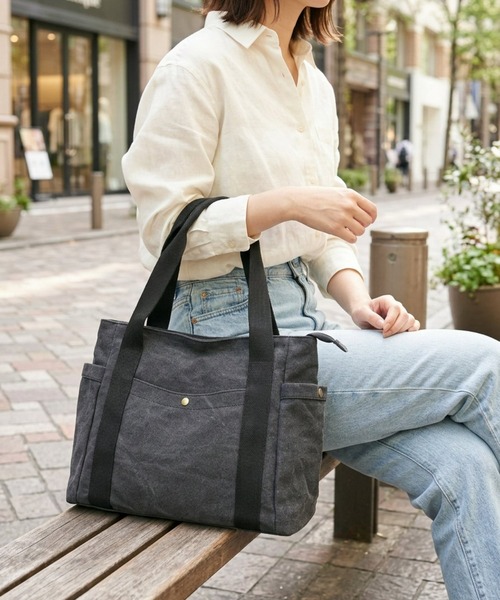 BACKYARD FAMILY(バックヤードファミリー)の「ショルダーバッグ pmyshbag02(トートバッグ・レディース・ブラウン/グレー/ベージュ/パープル/ブラック・FREE)」の9枚目の写真