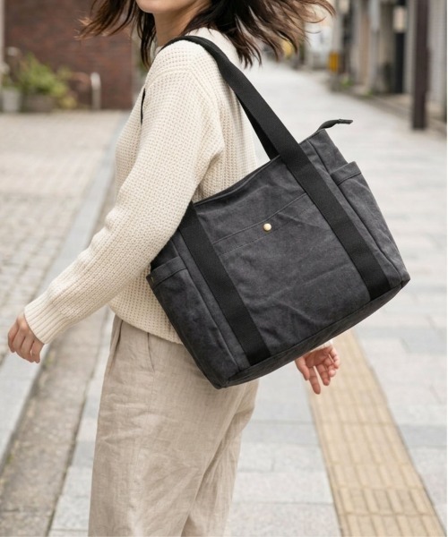 BACKYARD FAMILY(バックヤードファミリー)の「ショルダーバッグ pmyshbag02(トートバッグ・レディース・ブラウン/グレー/ベージュ/パープル/ブラック・FREE)」の11枚目の写真
