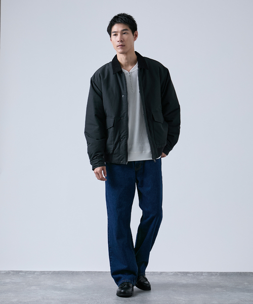Eddie Bauer（エディーバウアー）の「Eddie Bauer 別注 コーデュロイ フライトジャケット（ミリタリージャケット・メンズ・オリーブ/ブラック/ネイビー・LARGE/MEDIUM）」の4枚目の写真
