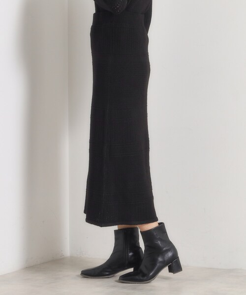 ITS'DEMO（イッツデモ）の「【手洗い可／セットアップ可】柄編みニットスカート（スカート・レディース・ブラック/チャコールグレー・00）」の12枚目の写真