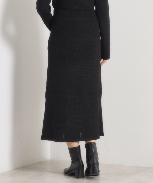 ITS'DEMO（イッツデモ）の「【手洗い可／セットアップ可】柄編みニットスカート（スカート・レディース・ブラック/チャコールグレー・00）」の13枚目の写真
