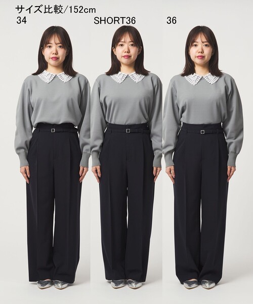 green label relaxing（グリーンレーベルリラクシング）の「［size SHORT/TALLあり］パウドレ ワイド パンツ ウォッシャブル ストレッチ（スラックス・レディース・ネイビー/ブラック・TALL/46/44/42/40/38/36/34/SHORT）」の20枚目の写真