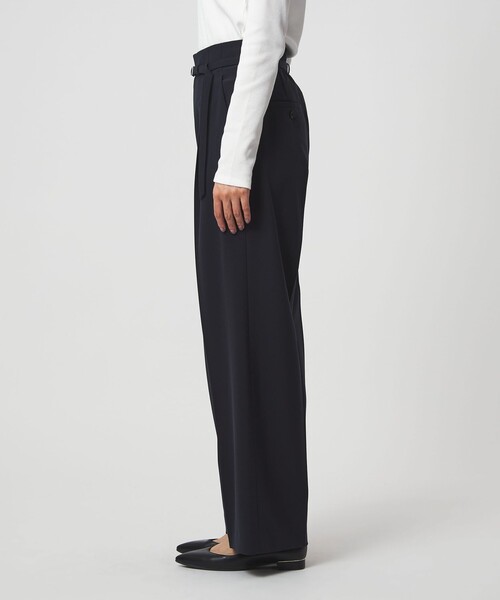 green label relaxing（グリーンレーベルリラクシング）の「［size SHORT/TALLあり］パウドレ ワイド パンツ ウォッシャブル ストレッチ（スラックス・レディース・ネイビー/ブラック・TALL/46/44/42/40/38/36/34/SHORT）」の15枚目の写真