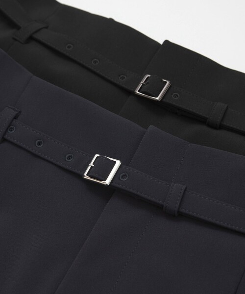 green label relaxing（グリーンレーベルリラクシング）の「［size SHORT/TALLあり］パウドレ ワイド パンツ ウォッシャブル ストレッチ（スラックス・レディース・ネイビー/ブラック・TALL/46/44/42/40/38/36/34/SHORT）」の7枚目の写真