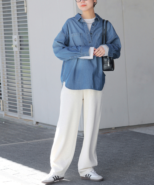 JOURNAL STANDARD relume（ジャーナルスタンダード　レリューム）の「《WEB限定追加2》デニムプルオーバーシャツ（シャツ/ブラウス・レディース・ブラック/ネイビー・FREE）」の12枚目の写真