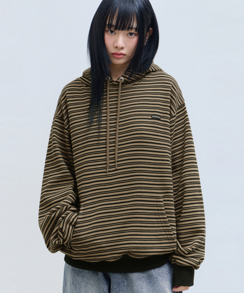 F.ILLUMINATE（フィルミネイト）の「スモールアセンティックストライプフードパーカー-ブラウン（パーカー・レディース・その他・SMALL/MEDIUM/LARGE）」の4枚目の写真