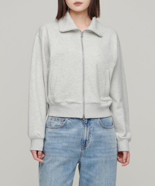 MUSINSA STANDARD WOMAN（ムシンサスタンダードウーマン）の「ウィメンズフラットテリー ハイネックスウェットジップアップ [メランジライトグレー]（スウェット・レディース・その他・X-SMALL/SMALL/MEDIUM/LARGE）」の2枚目の写真