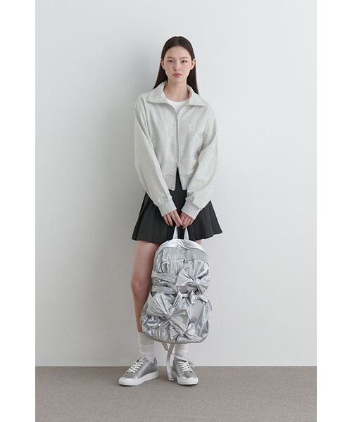 MUSINSA STANDARD WOMAN（ムシンサスタンダードウーマン）の「ウィメンズフラットテリー ハイネックスウェットジップアップ [メランジライトグレー]（スウェット・レディース・その他・X-SMALL/SMALL/MEDIUM/LARGE）」の11枚目の写真