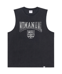 EMBLEM WASHED SLEEVELESS TEE - WASHED BLACK