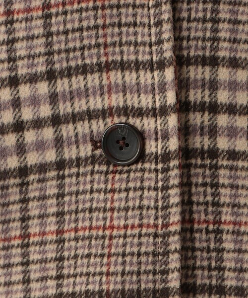 チェックステンカラーシャギーコート（その他アウター）｜Afternoon