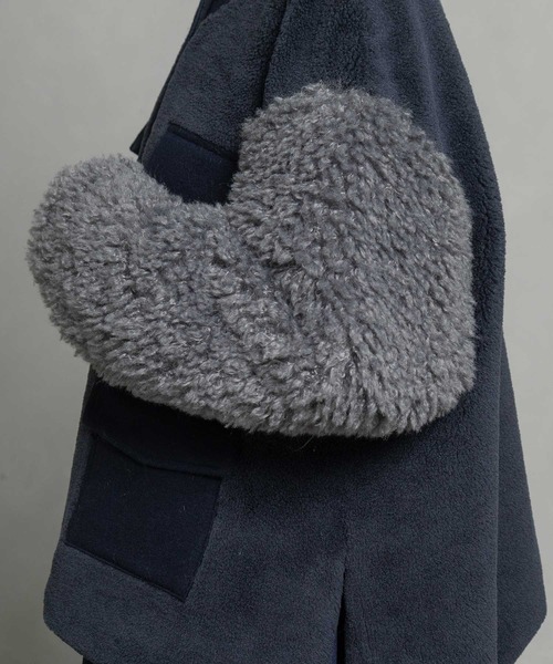 MARECHAL TERRE（マルシャルテル）の「ボアコンビネーションブルゾン（ブルゾン・レディース・ブラック/チャコールグレー/ブラウン/ネイビー・MEDIUM）」の12枚目の写真