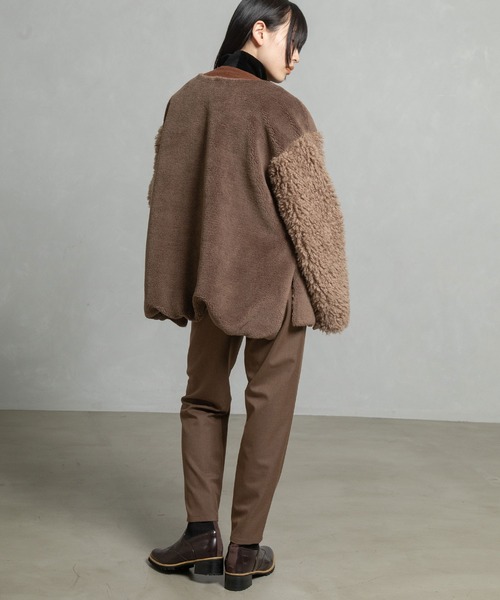 MARECHAL TERRE（マルシャルテル）の「ボアコンビネーションブルゾン（ブルゾン・レディース・ブラック/チャコールグレー/ブラウン/ネイビー・MEDIUM）」の19枚目の写真