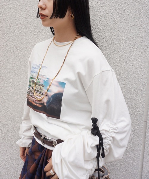 UND OIL PAINTING GATHER TOP（Tシャツ/カットソー）｜Ameri（アメリ