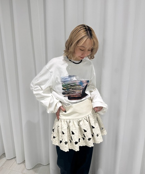 UND OIL PAINTING GATHER TOP（Tシャツ/カットソー）｜Ameri（アメリ