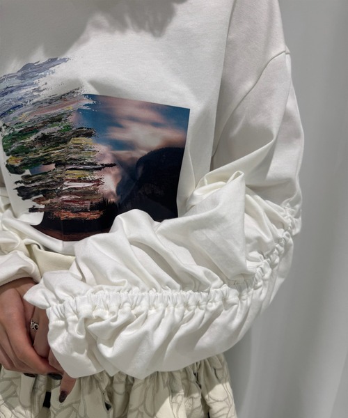 UND OIL PAINTING GATHER TOP（Tシャツ/カットソー）｜Ameri（アメリ