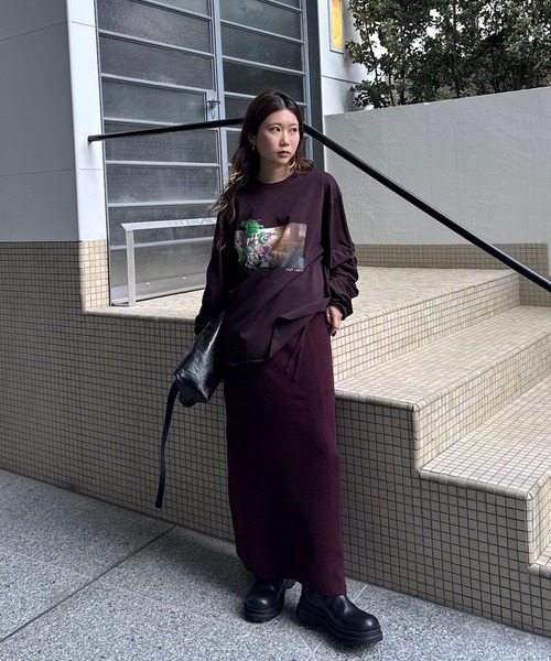 UND OIL PAINTING GATHER TOP（Tシャツ/カットソー）｜Ameri（アメリ