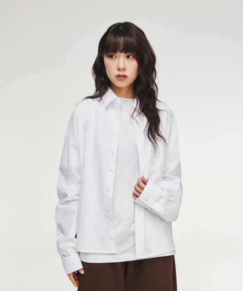 SIGNATURE（シグネチャ）の「オックスフォードクロップシャツ[ホワイト]（シャツ/ブラウス・レディース・その他・MEDIUM/LARGE）」の7枚目の写真