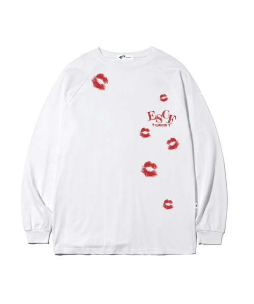 ESCAPEFROM（エスケープフロム）の「リップクラッシュプリントロングスリーブ [2カラー]（Tシャツ/カットソー・レディース・ホワイト/ブラック・MEDIUM/LARGE/SMALL）」の3枚目の写真